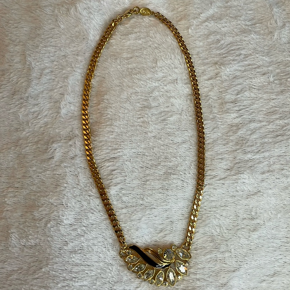 Vintage Napier Choker with crystals and black enamel accents - Picture 3 of 10